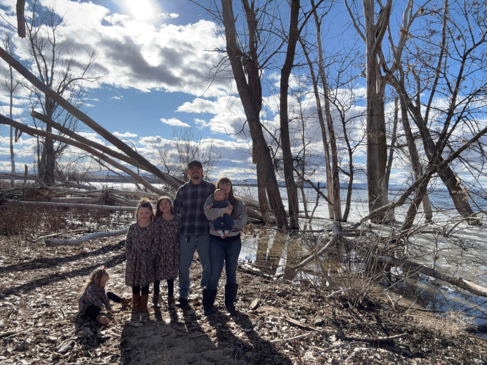 The Window Wise family at sunset in the Treasure Valley